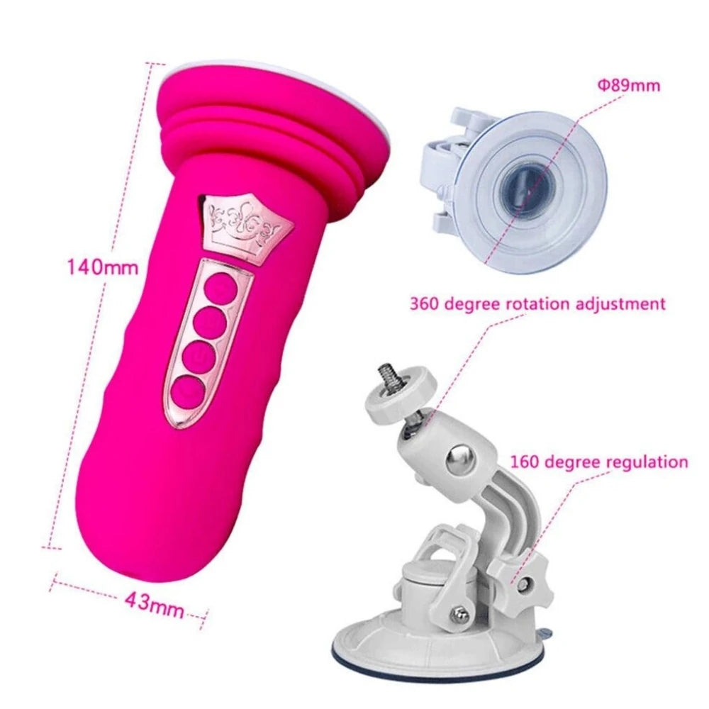 Erox Suction Cup Sex Machine Realistik Penis Uyumlu Seks Makinesi-Blue