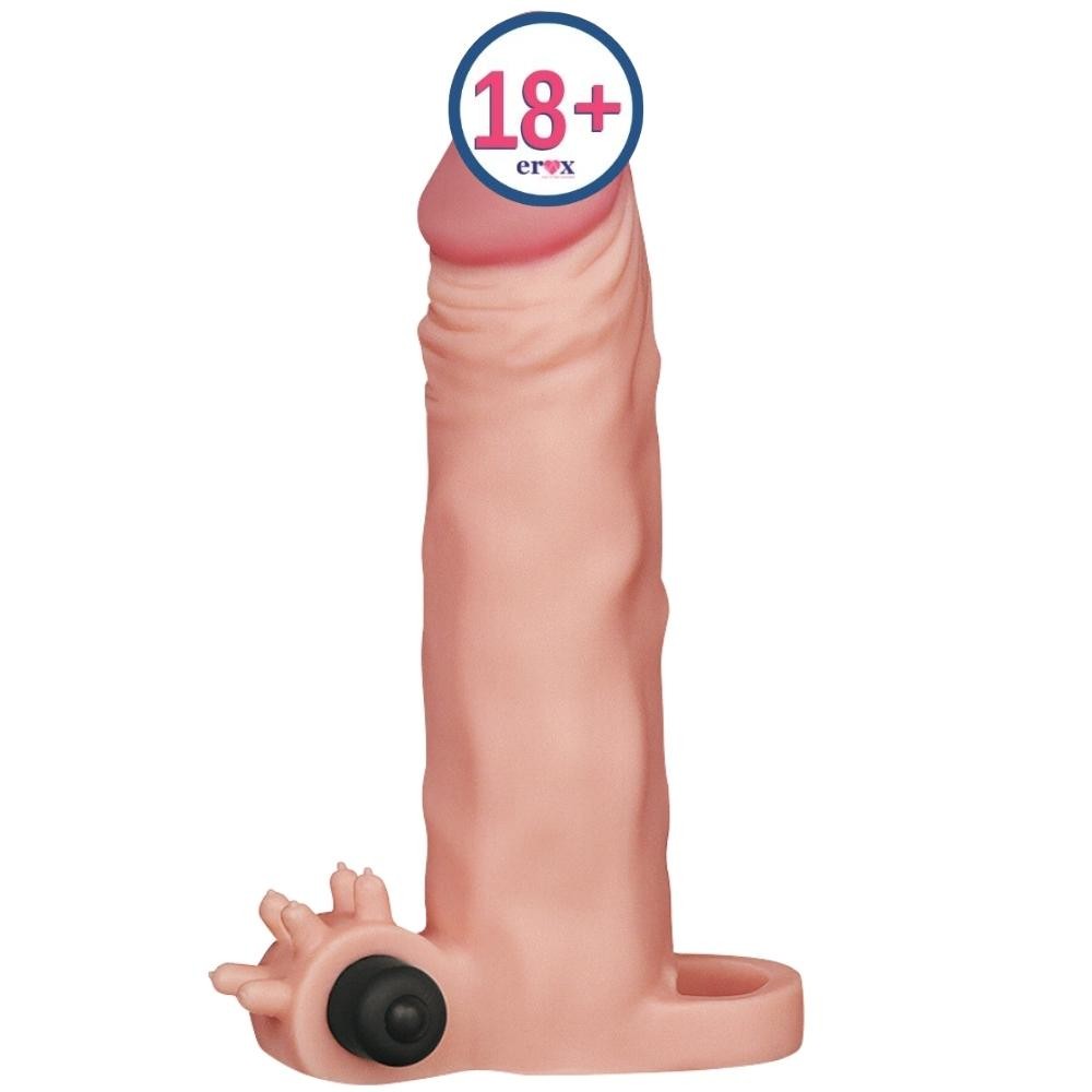 Lovetoy X-Tender 4 Cm Dolgulu Realistik Titreşimli Penis Kılıfı Melez