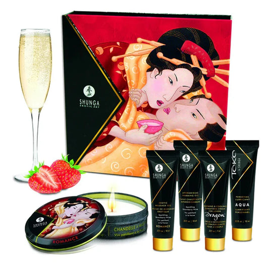 Shunga Geisha's Secrets Set Strawberyy Masaj Jel Seti