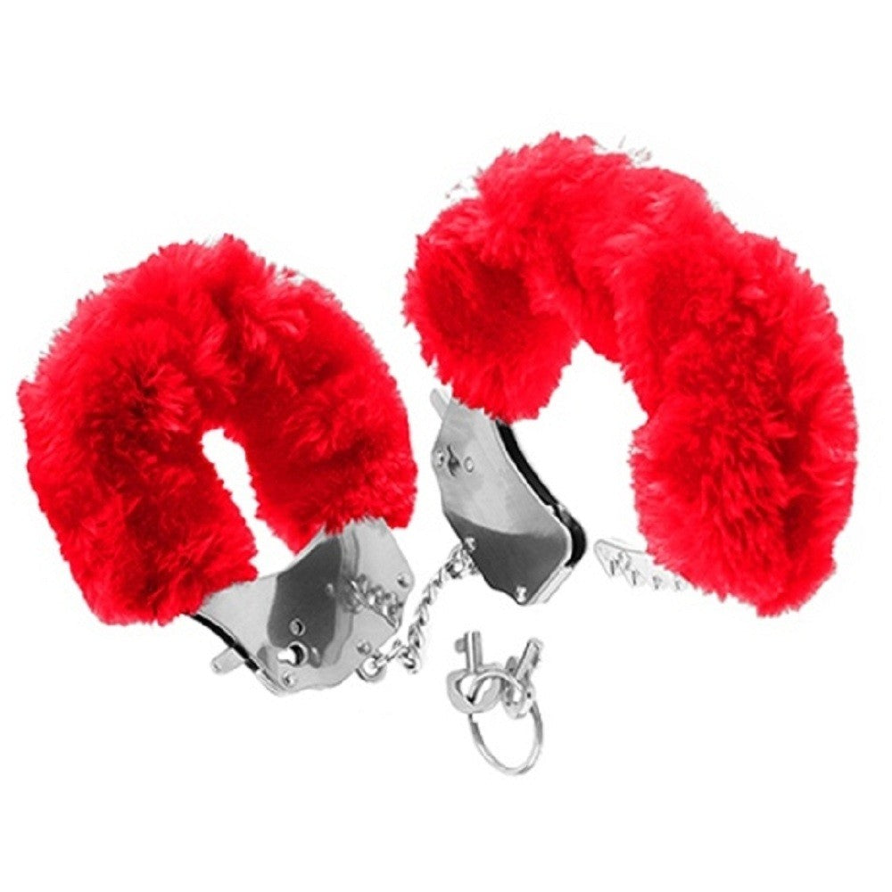 Fetish Fantasy Series Metalic Hand Cuffs Peluşlu Metal Kelepçe Kırmızı