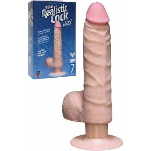 Doc Johnson The Realistic Cock Özel Ur3 Dokulu Slim 7 Titreşimli Dildo