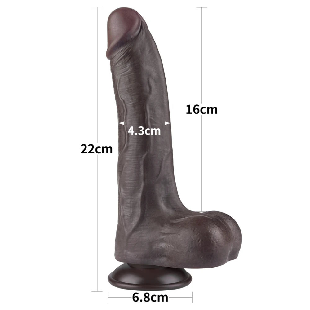 Lovetoy Sliding Skin Dildo Hareketli Deri Özellikli 22 Cm Realistik Zenci Penis