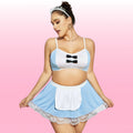 Erox She Fantasy Wear Costum Hizmetçi Kostümü-Mavi