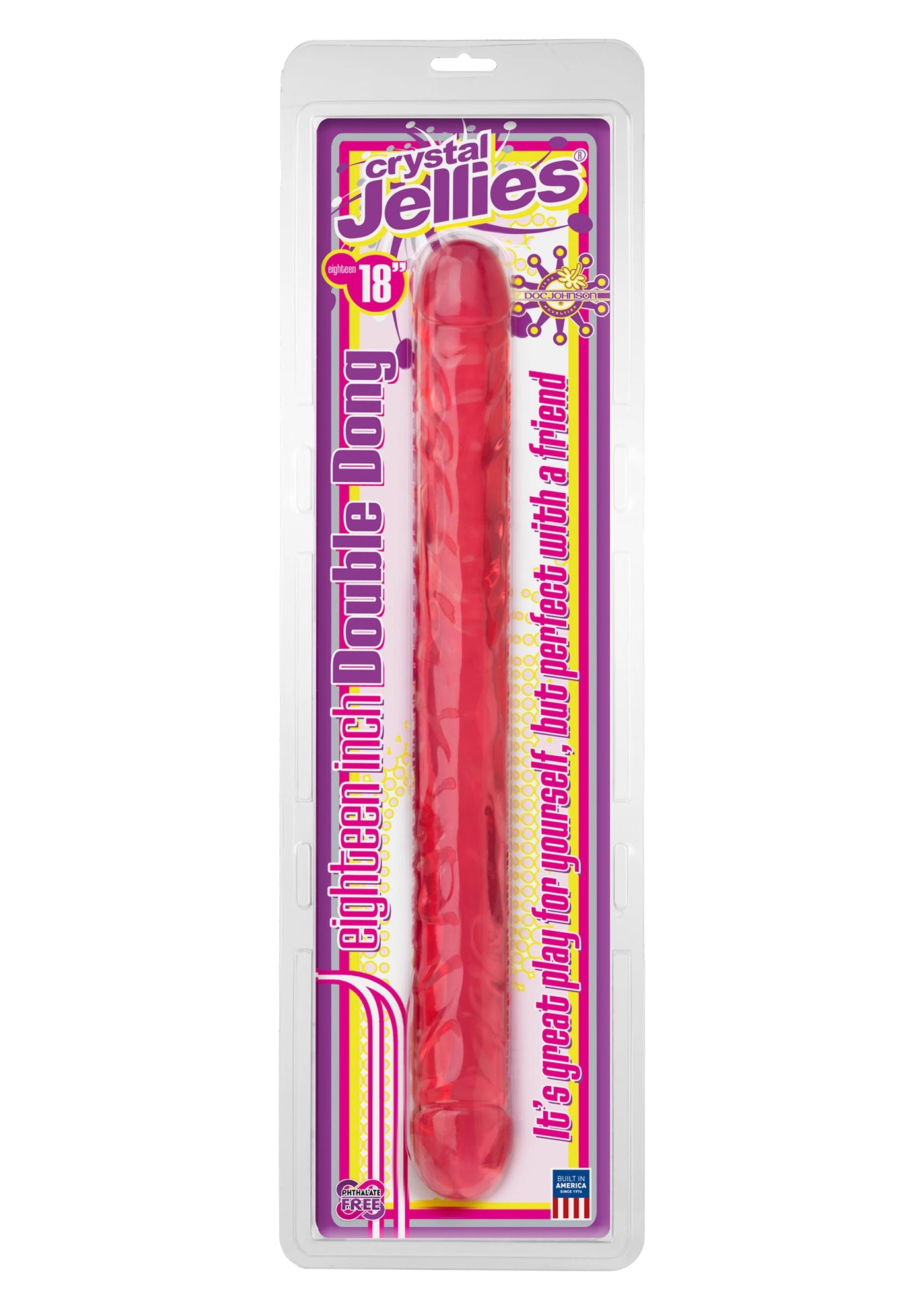 Doc Johnson 45 Cm Çift Başlı Pembe Realistik Jel Penis