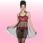 Erox Night Wear Kısa Tül Jartiyerli Ince Askılı Tül Kadın Jartiyetli Gecelik