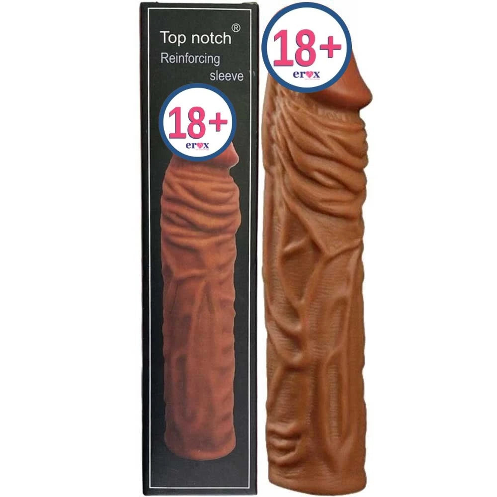 Erox Yumuşak Et Dokulu 19 Cm Melez Penis Kılıfı
