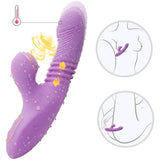 Dibe Haloy Olivia Thrusting Vibe İleti Geri Hareketli Darbeli Vibratör-Purple