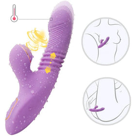 Dibe Haloy Olivia Thrusting Vibe İleti Geri Hareketli Darbeli Vibratör-Purple