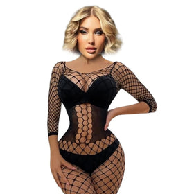 Erox She Fantasy Wear Dekolteli Seksi Siyah Vücut Çorabı