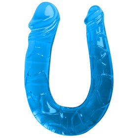 Erox Double Ended Jelly Dildo 30 cm Çift Taraflı Jel Penis-Blue