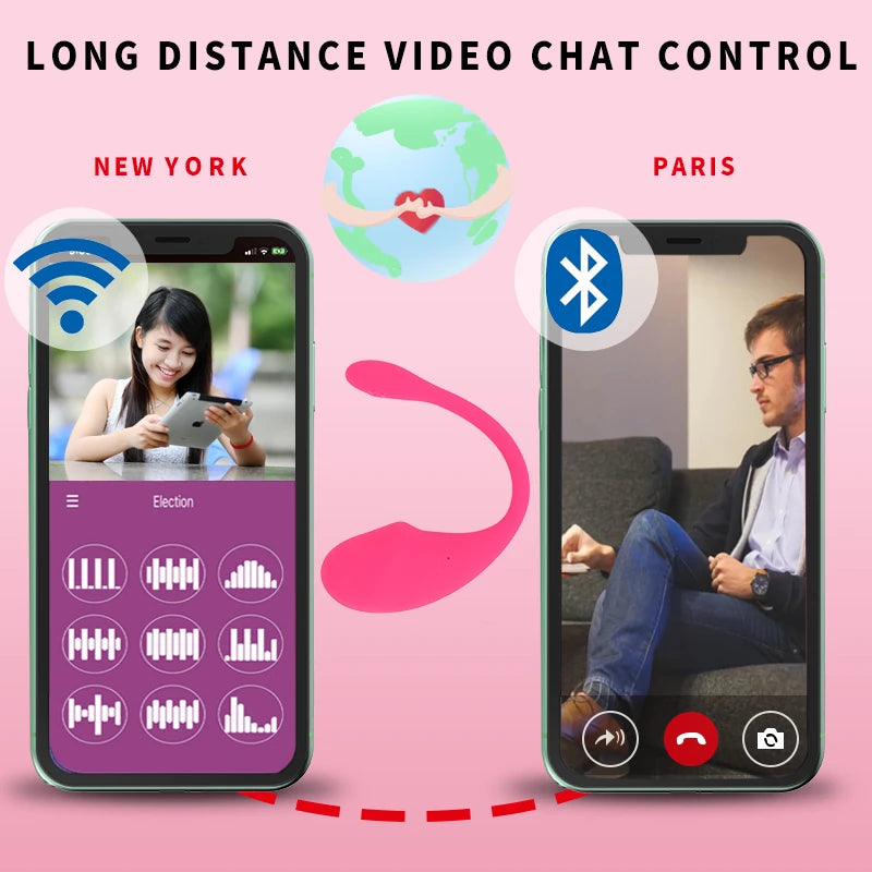 Erox Push Wearable Vibe Telefon Kontrollü Giyilebilir Vibratör-Pink