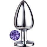 Erox Anal Fantasy Luxury Diamond Purple Taşlı Metal Anal Plug - Medium