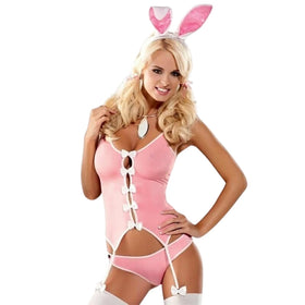Erox Fantasy Wear Pembe Tavşan Kız Jartiyerli Kostüm