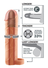 Pipedream Fantasy X-Tensions Perfect 2'' Testis Geçirmeli Amerikan Penis Kılıfı