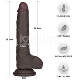 Lovetoy Sliding Skin Pro II Dual Layer Silicone Dong Black Realistik Penis LV417206