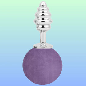 Erox The Anal Fantasy Ribbed Peluşlu Boğumlu Metal Anal Plug-Purple