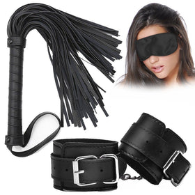 Erox Fetish Fantasy Series Cuffs 4 Pcs. Deri Fetiş Pozisyon Kelepçe Seti-Siyah