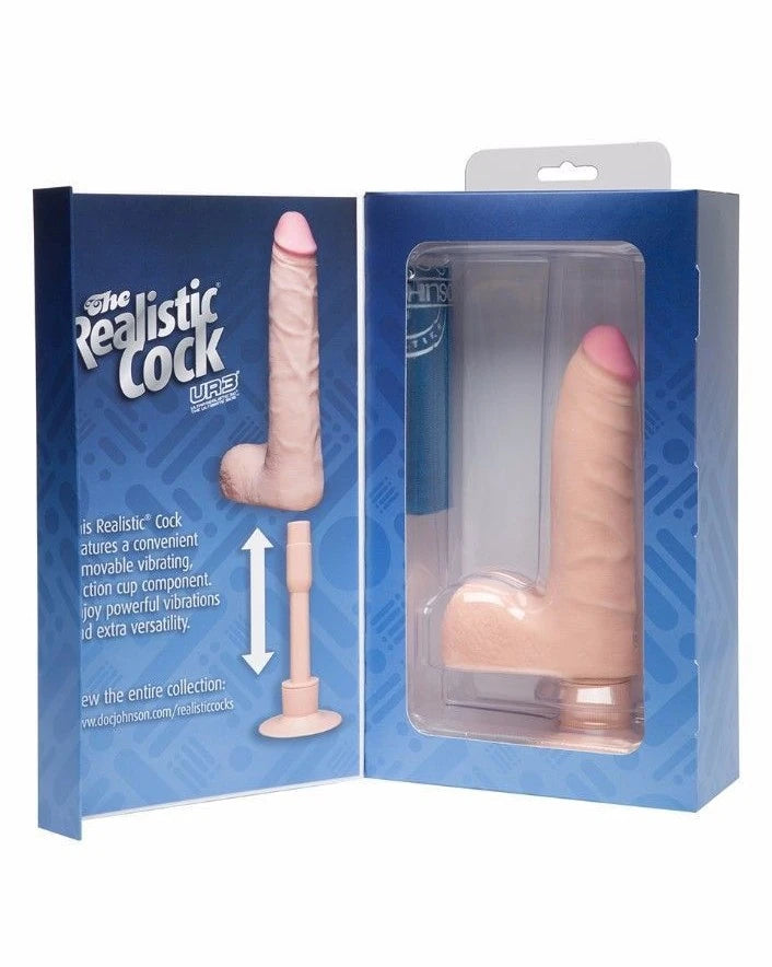 Doc Johnson The Realistic Cock Özel Ur3 Dokulu Slim 7 Titreşimli Dildo