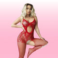 Erox She Shein Fantasy Wear Seksi Vücut Çorabı-Kırmızı