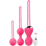 Erox Exuis Balls Set Uzaktan Kumanda Kegel Egzersiz Vibratörü Pink