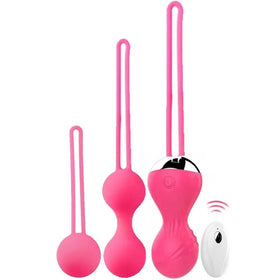 Erox Exuis Balls Set Uzaktan Kumanda Kegel Egzersiz Vibratörü Pink