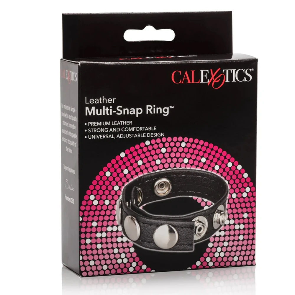 Calexotics Leather Multi-Snap Ring Deri Penis Halkası