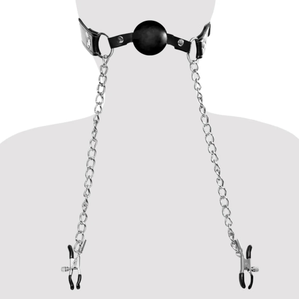 Pipedream Fetish Fantasy Series Ball Gag & Nipple Clamps