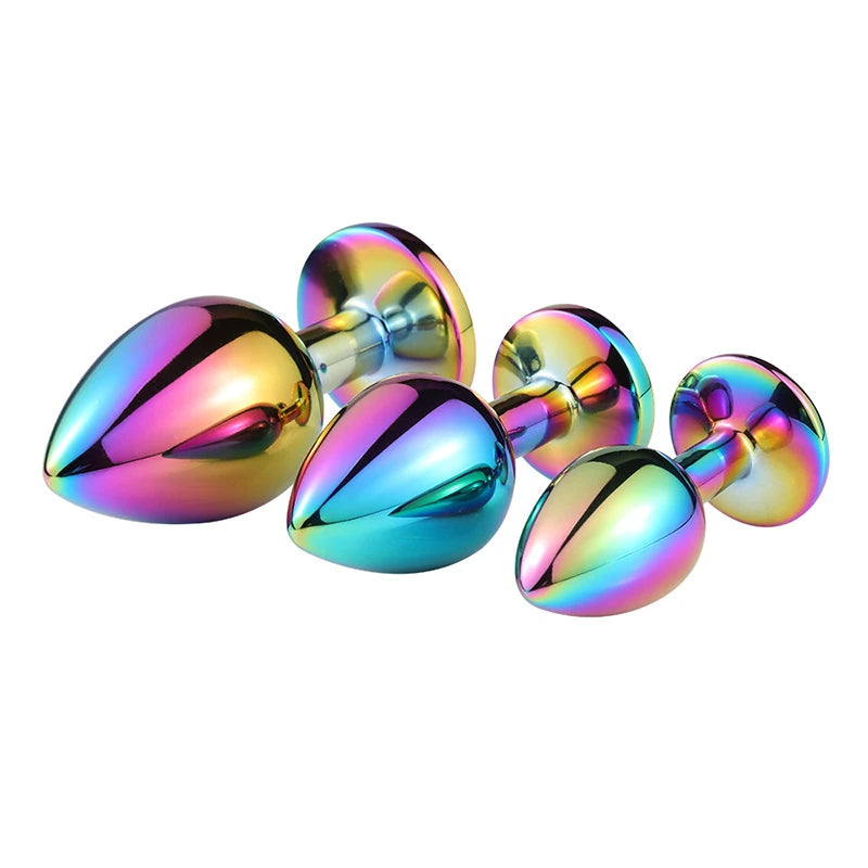Erox Rainbow Hot Cooling Clear Small Anal Metal Plug