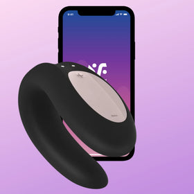 Satisfyer Double Joy Telefon Uyumlu Çiftler İçin Vibratör-Black