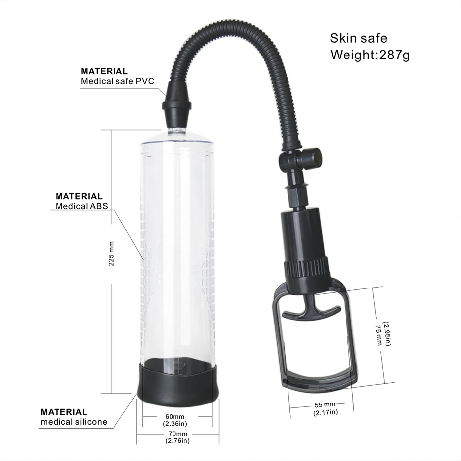 Erox World Men's Pump Tetik Mekanizmalı Penis Pompası ve Titan Gel