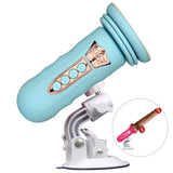 Erox Suction Cup Sex Machine Realistik Penis Uyumlu Seks Makinesi-Blue