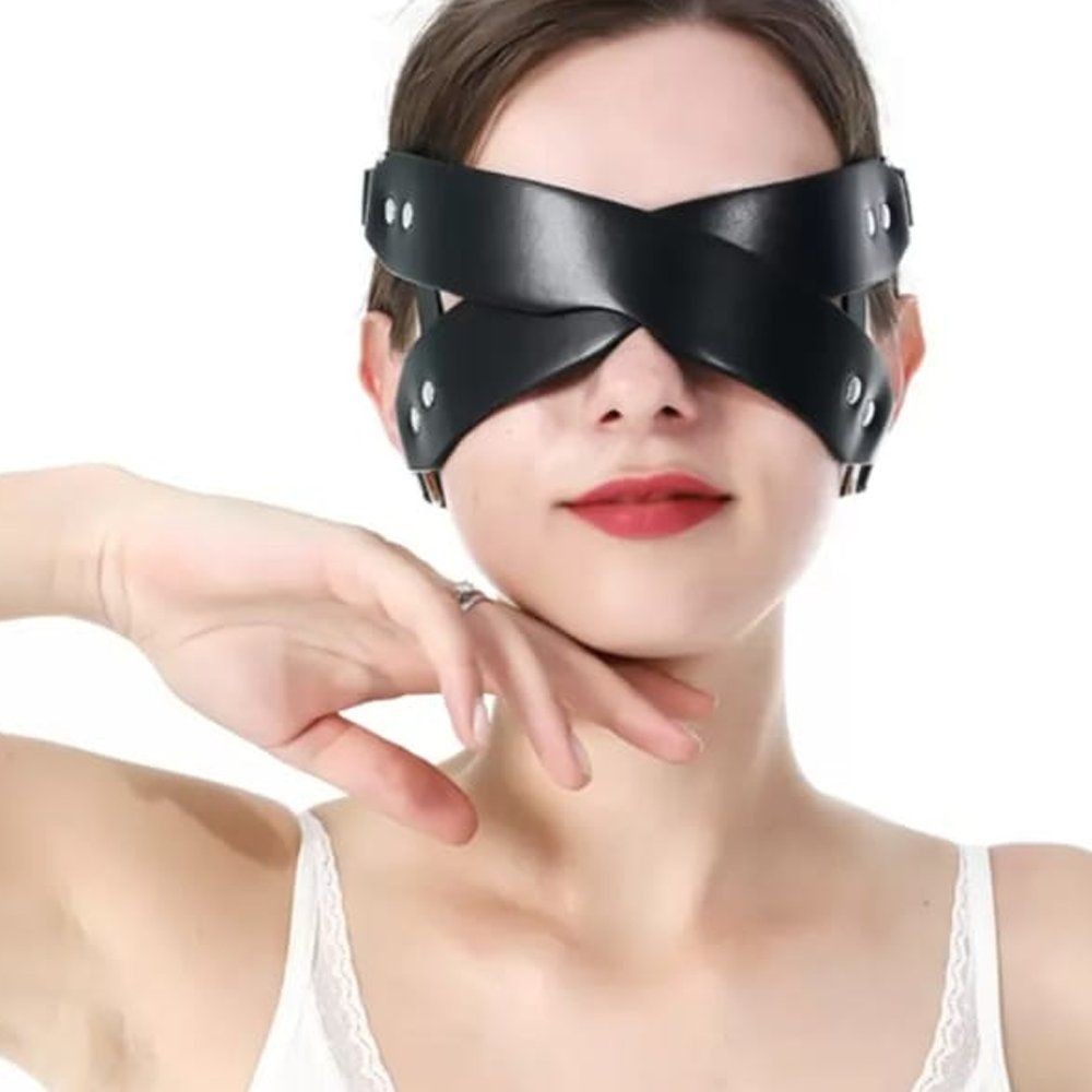 Fetish Fantasy Cross Mask Eye Position Deri Göz Maskesi