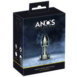 Anos Heavy Metal Butt Plug With Vibration Anal Plug Vibratör
