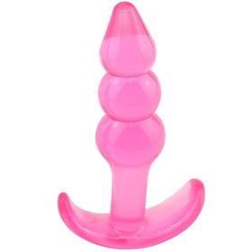 Erox Anal Fantasy Ribbled Silicone Jelly Butt Plug Anal Alıştırıcı-Pink