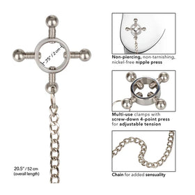 Calexotics 4 Point Nipple Press with Chain Göğüs Klipsi
