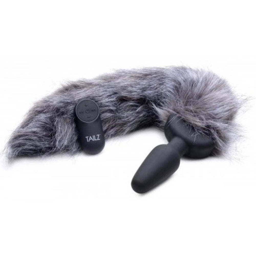 Xr Tailz Waggerz Grey Titreşimli Uzaktan Kumandalı Kuyruklu Anal Plug