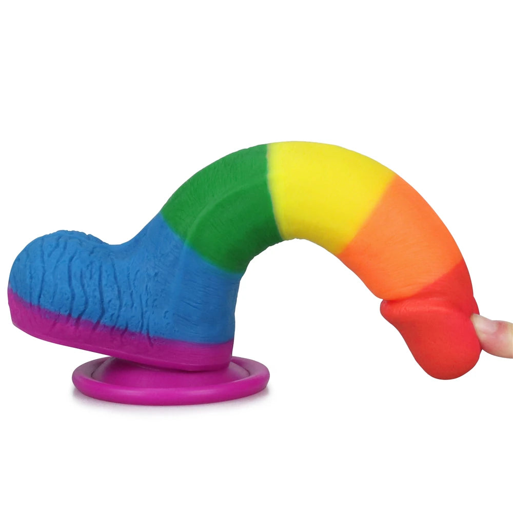 Lovetoy Prider Dildo 19.5 cm Renkli Soft Doku Realistik Penis LV410026