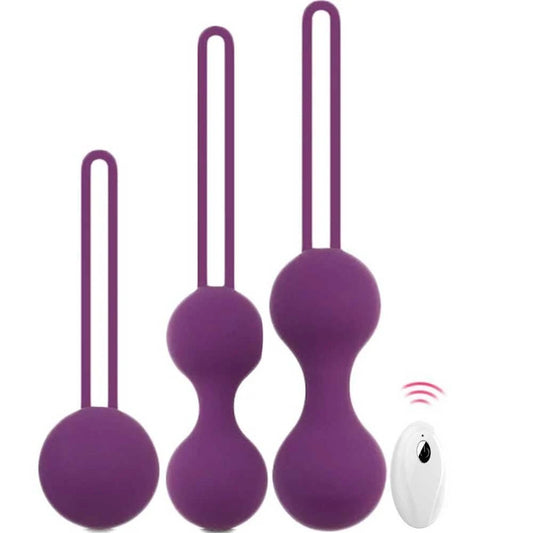 Erox Exuis Balls Set Uzaktan Kumanda Kegel Egzersiz Vibratörü Mor