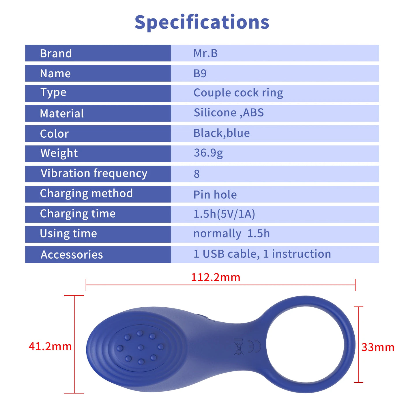 Wowyes B9 Klitoris Penetrasyon Usb Şarjlı Penis Halkası