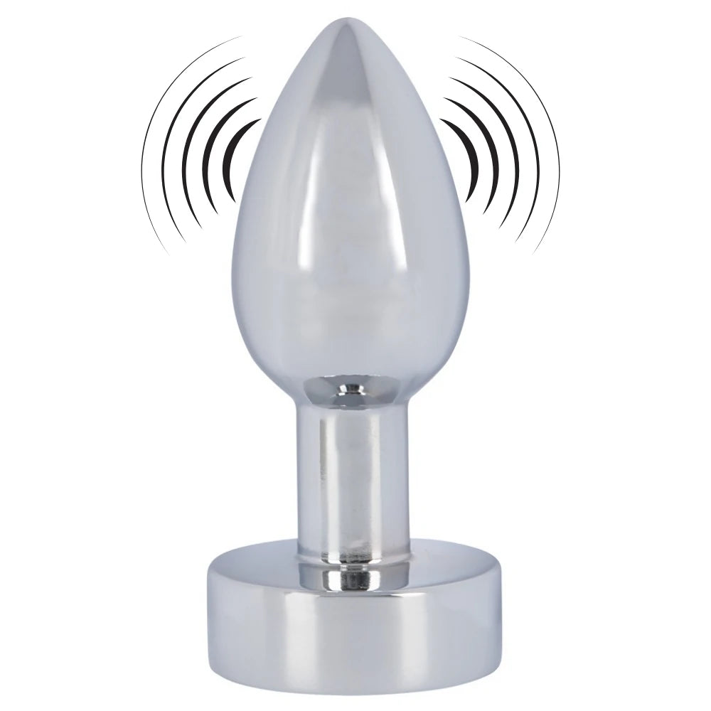 Anos Heavy Metal Butt Plug With Vibration Anal Plug Vibratör