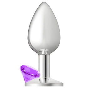 Erox Anal Fantasy Luxury Diamond Purple Taşlı Metal Anal Plug - Small