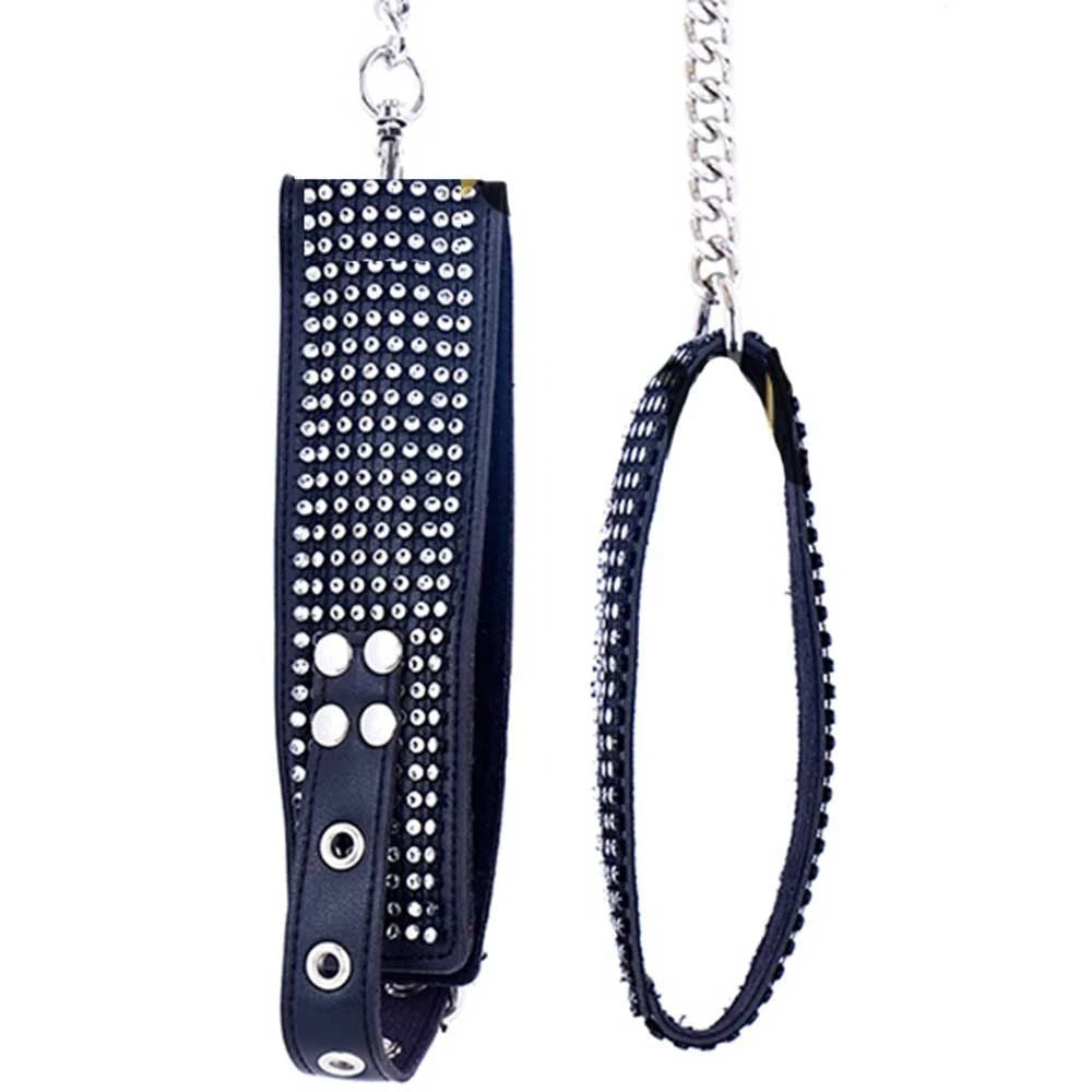 Erox Fetish Fantasy Series Diamond Collar Taşlı Fetiş Tasma-Siyah
