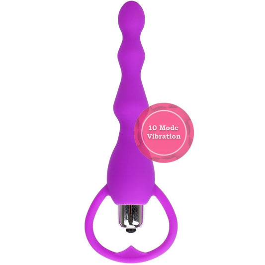 Erox Anal Fantasy Boğumlu 10 Mod Titreşimli Anal Vibratör-Purple