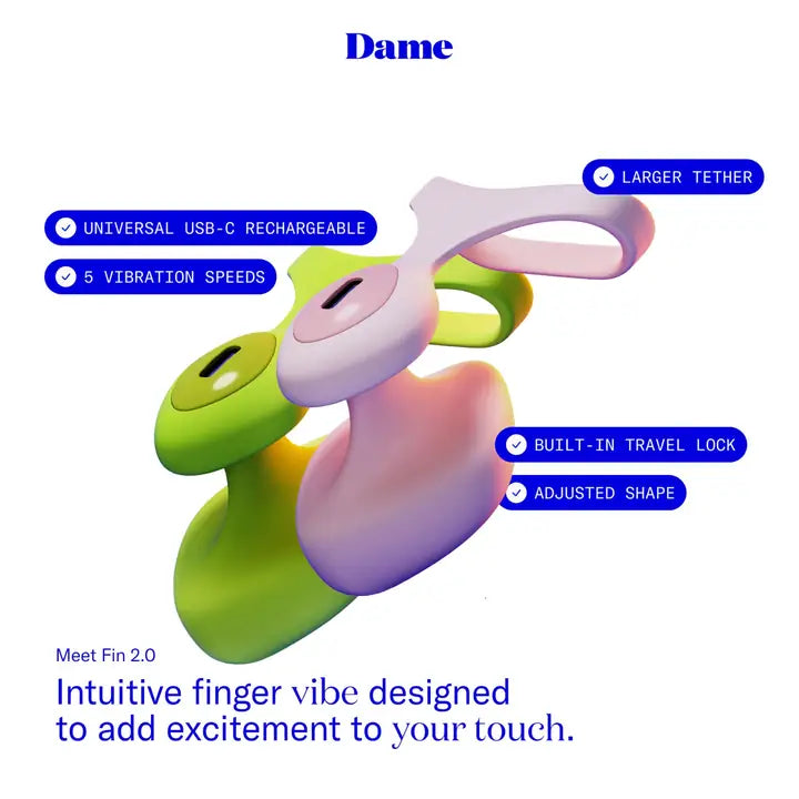 Dame Products Fin 2.0 Finger Vibe Güçlü Parmak Vibratör-Pink
