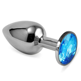 Erox Luxury Silver Mavi Taşlı Büyük Metal Anal Plug