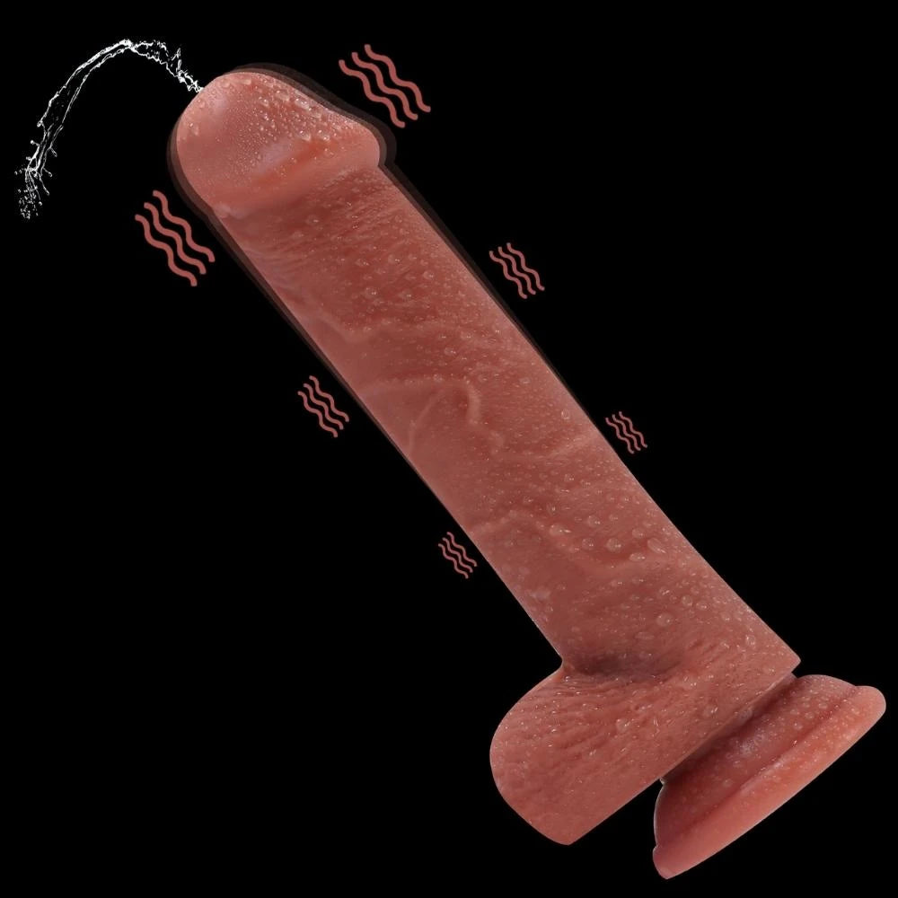 Shequ Dave Vibrating Dildo 21.5 Cm Kemerli Boşalabilir Realistik Penis SQ-WBD10142-V