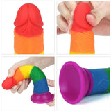 Lovetoy Prider Dildo 18.5 cm Renkli Soft Doku Realistik Penis LV410025