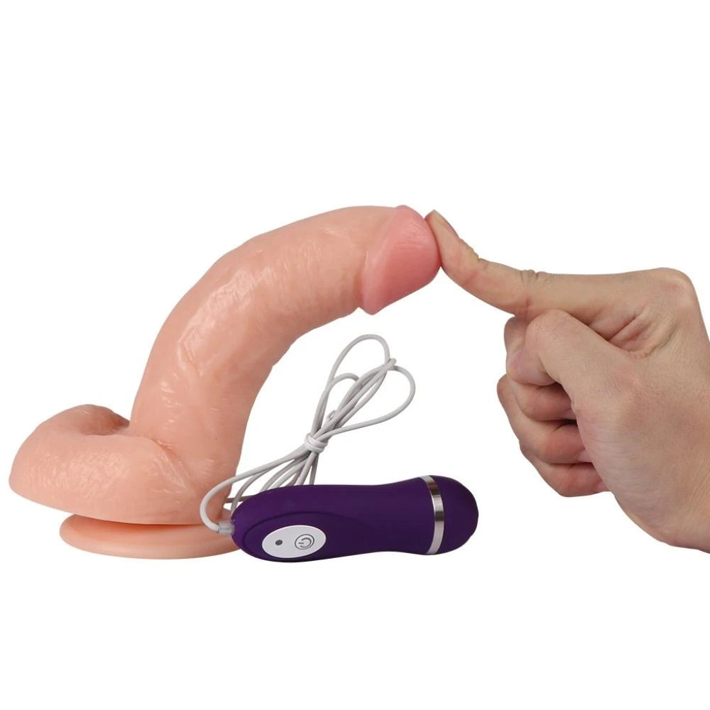 Shequ Vibrating Dildo Kassadin 18 cm Titreşimli Realistik Penis SQ-WBC10029-V