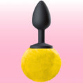 The Anal Fantasy Luxury Black Silicone Bunny Tail Yellow Kuyruklu Anal Plug