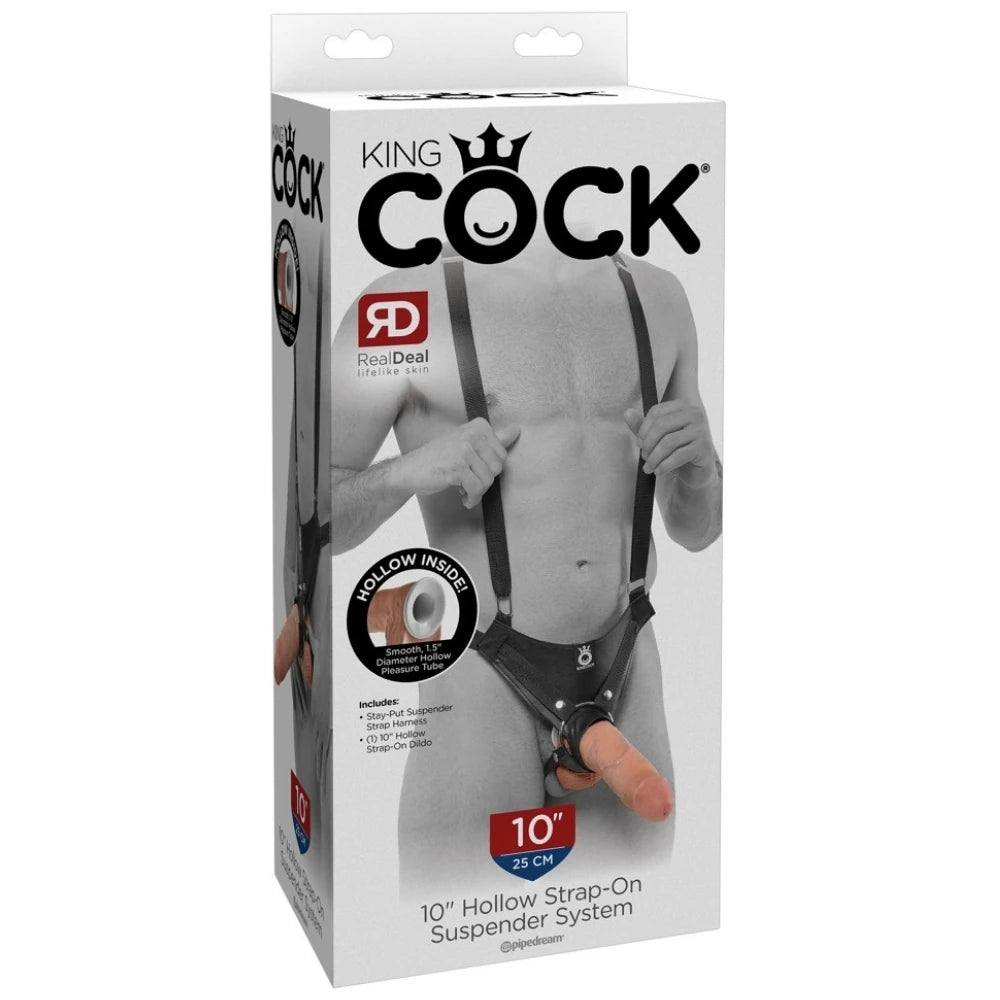 Pipedream King Cock 10 İnch Hollow Strap-On Askı Kemerli İçi Boş Penis